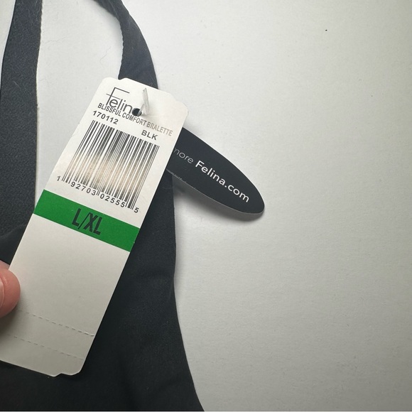 NWT Felina Black Blissful Comfort Bralette Size L/XL - Picture 4 of 9